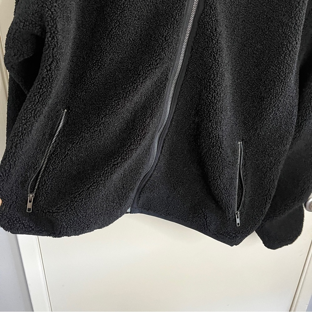 Daily Ritual Black Cozy Teddy Sherpa Faux Fur Full Zip Hooded Jacket - Picture 3 of 8